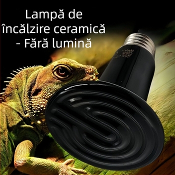 Lampă ceramică de încălzire pentru terariu cu reptile — încălzire doar, fără lumină