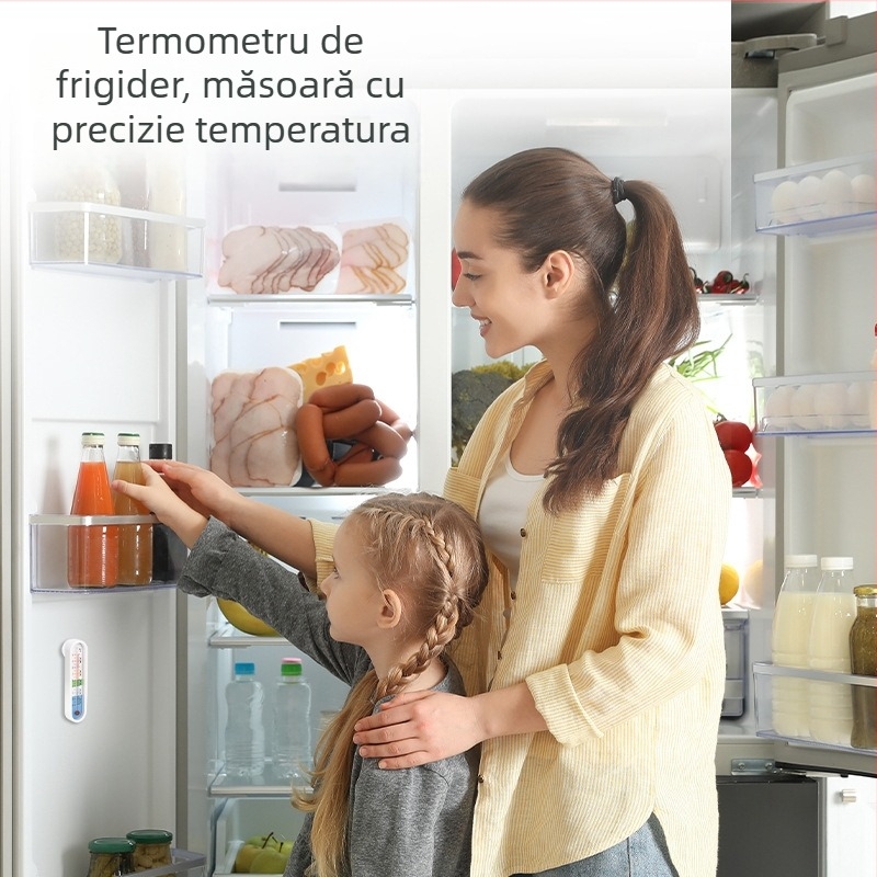 Termometru pentru frigider Deli LE554, senzor încorporat pentru congelator și depozitare în frigider, dulap pentru probe farmaceutice