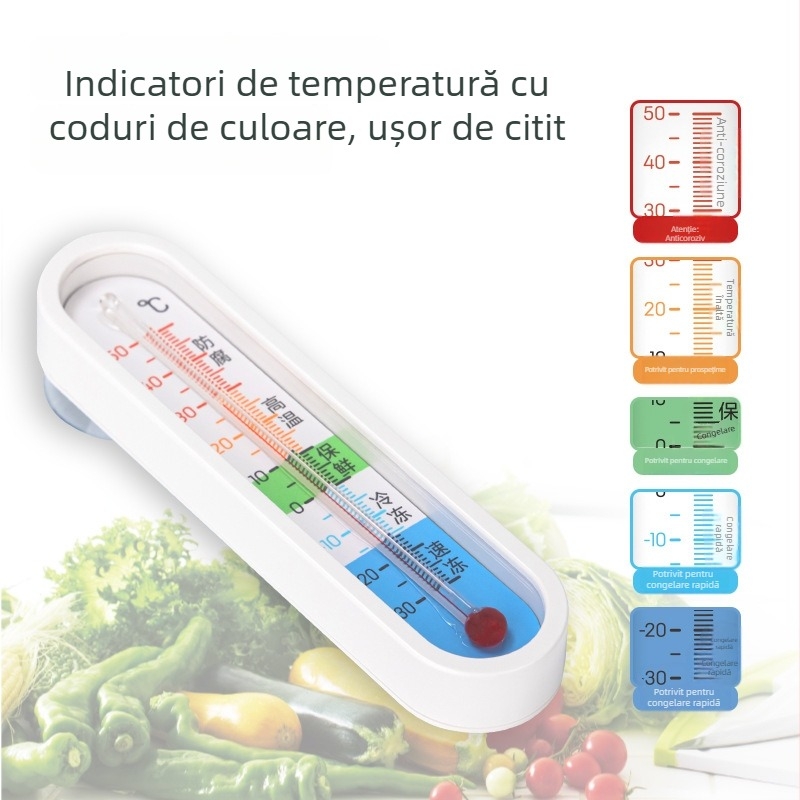 Termometru pentru frigider Deli LE554, senzor încorporat pentru congelator și depozitare în frigider, dulap pentru probe farmaceutice