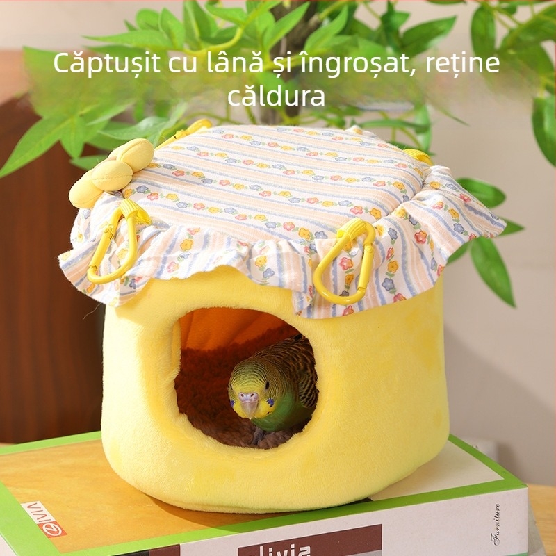 Cuib cald pentru papagali iarna — cuib suspendat pentru dormit, cuib din poliester pentru păsări