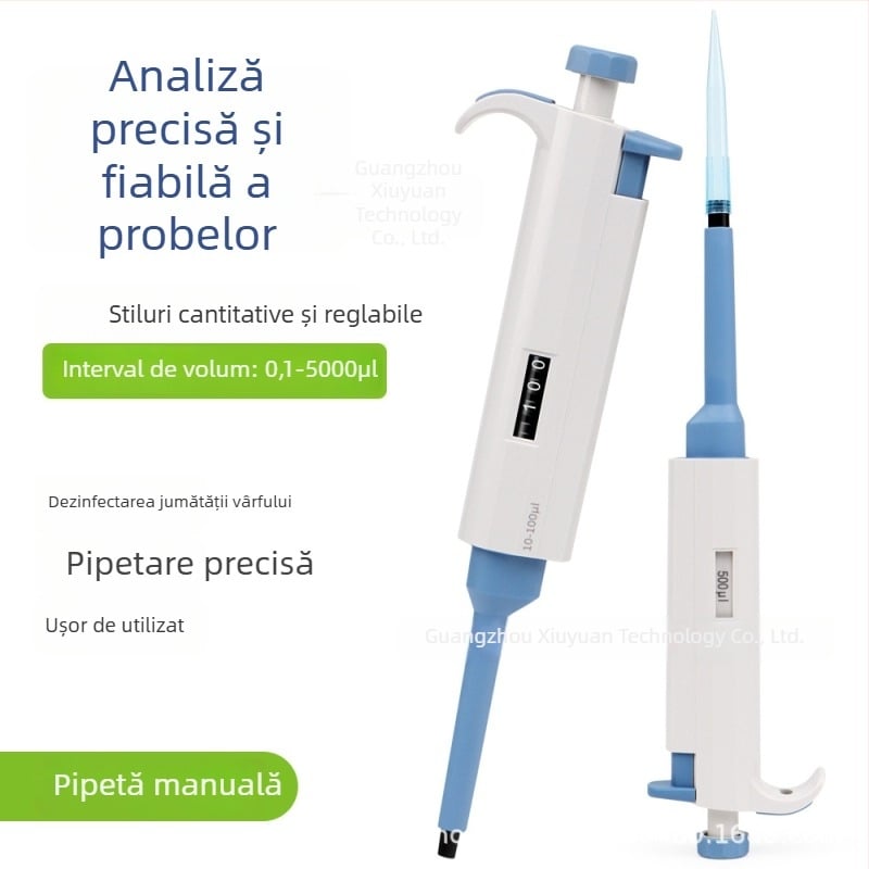 Pipetă monocanală ajustabilă, 5–5000 µL, pentru analiză a probelor