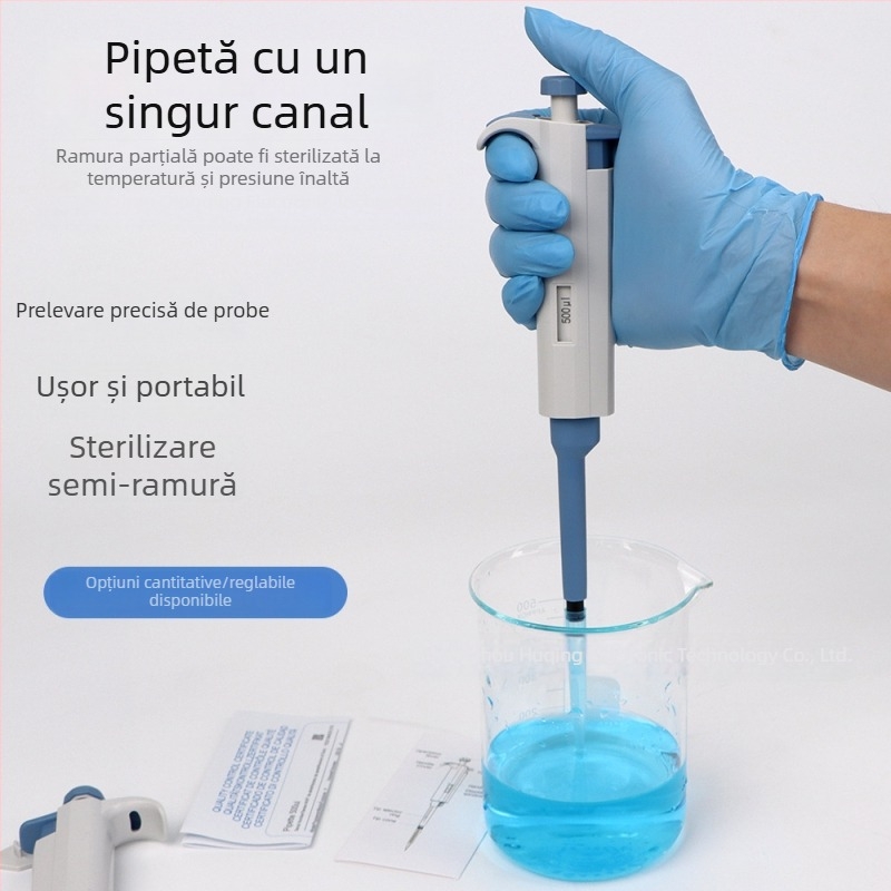 Pipetă cu un singur canal, volum reglabil, pentru laborator, model YY11-YY31, albastru și alb, Trickle