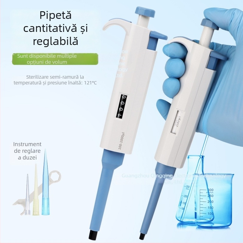 Pipetă cu un singur canal, volum reglabil, pentru laborator, model YY11-YY31, albastru și alb, Trickle