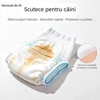 Cat Face Pampers pentru câini, XL, pachet de 10 buc., Stil desen animat, pantaloni igienici pentru animale de companie, Material: pulpă pufoasă/polimer