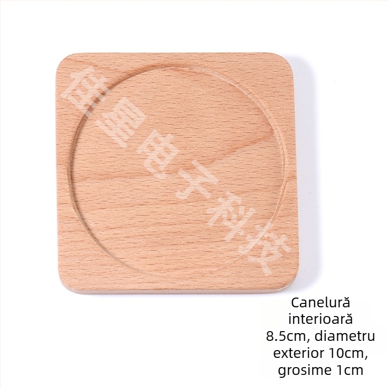 Suporturi din lemn natural pentru pahare, gravură personalizată a logo-ului, stil nordic, mai multe opțiuni de lemn, 10×10 cm