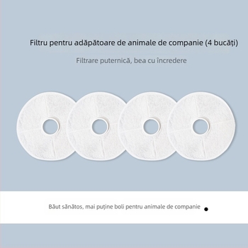 Cartuș de filtru pentru dozatorul de apă pentru animale de companie, cu cărbune activ și filtru de bumbac, purificare automată a apei — pisici și câini