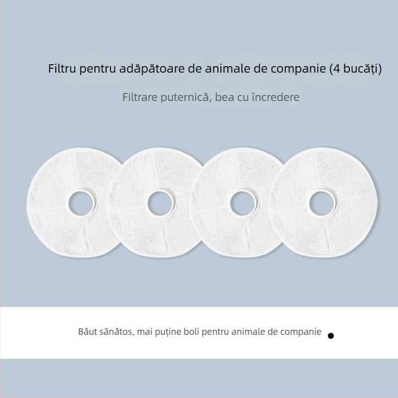 Cartuș de filtru pentru dozatorul de apă pentru animale de companie, cu cărbune activ și filtru de bumbac, purificare automată a apei — pisici și câini