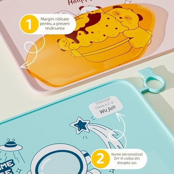 Covoraș de masă din silicon pentru clasa întâi, 40×60 cm, impermeabil și rezistent la ulei, design desen animat, calitate alimentară