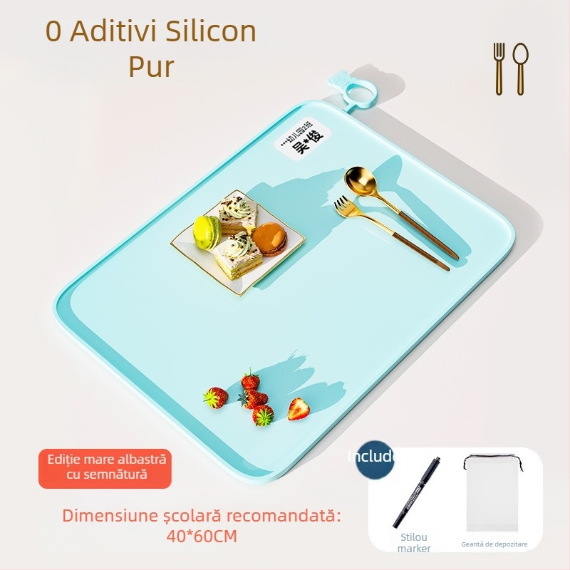 Covoraș de masă din silicon pentru clasa întâi, 40×60 cm, impermeabil și rezistent la ulei, design desen animat, calitate alimentară
