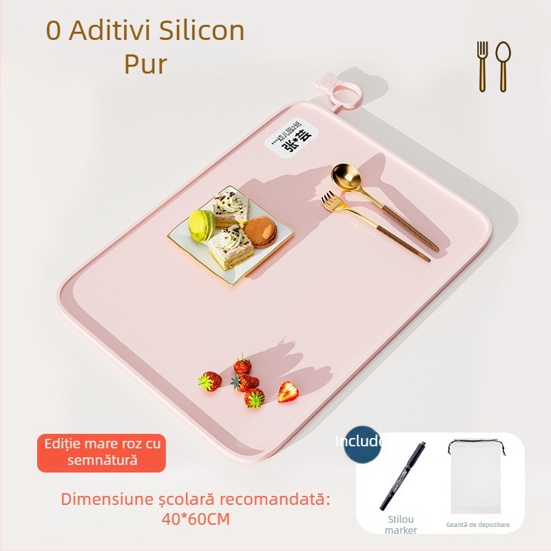 Covoraș de masă din silicon pentru clasa întâi, 40×60 cm, impermeabil și rezistent la ulei, design desen animat, calitate alimentară