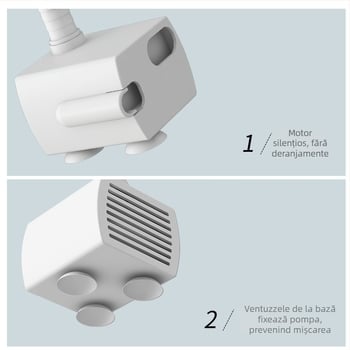 Dispenser de apă pentru animale de companie cu flux anti-scurgeri, circulație automată și filtrare pentru pisici și câini