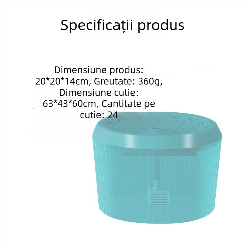 Dispenser de apă pentru animale de companie cu flux anti-scurgeri, circulație automată și filtrare pentru pisici și câini