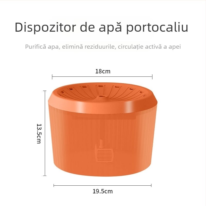 Dispenser de apă pentru animale de companie cu flux anti-scurgeri, circulație automată și filtrare pentru pisici și câini