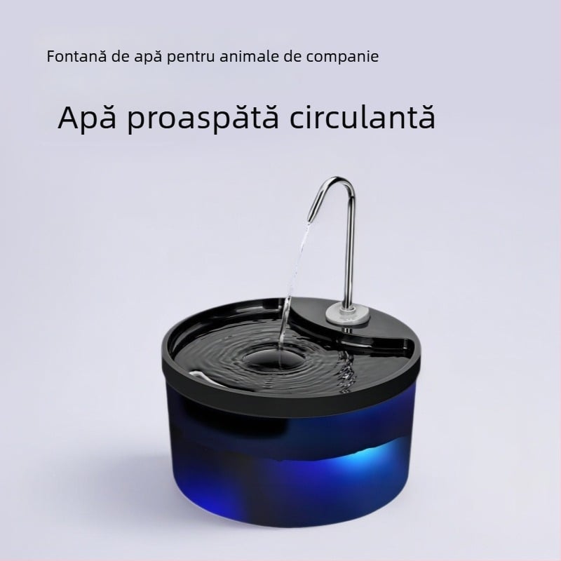 Fântână de apă pentru animale de companie cu circulație automată inteligentă și filtrare silențioasă pentru pisici și câini
