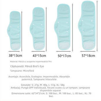 Scutece textile pentru câini mici, respirabile, cu inserții înlocuibile și închidere cu capse