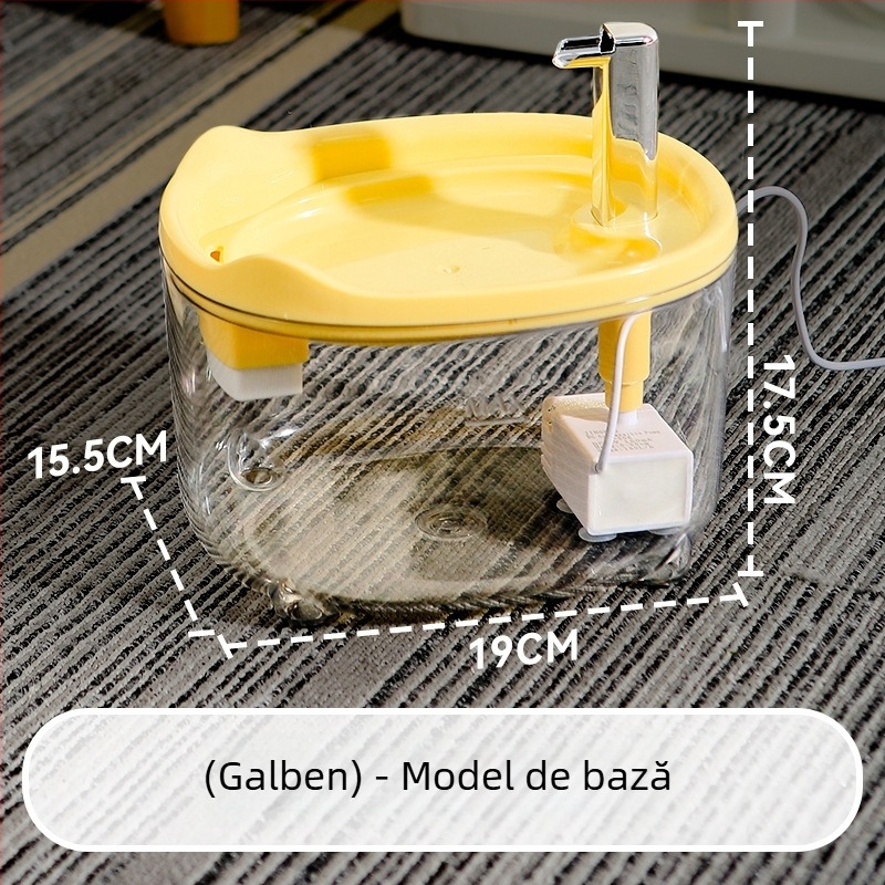 Dispenser de apă pentru pisici, 1,5 L, cu filtrare automată, apă proaspătă pentru animale de companie