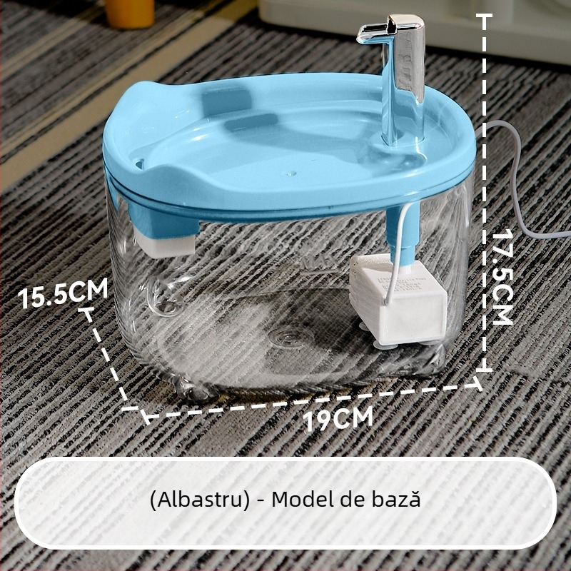 Dispenser de apă pentru pisici, 1,5 L, cu filtrare automată, apă proaspătă pentru animale de companie