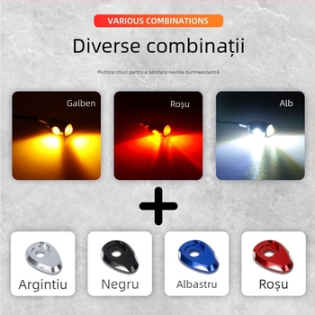 Semnalizare motocicletă LED cu placă de aluminiu, COB Eagle Eye, lampă dublă pentru numărul de înmatriculare