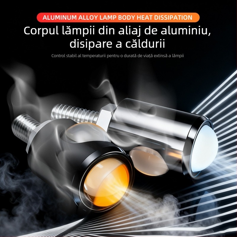 Semnalizare motocicletă LED cu placă de aluminiu, COB Eagle Eye, lampă dublă pentru numărul de înmatriculare