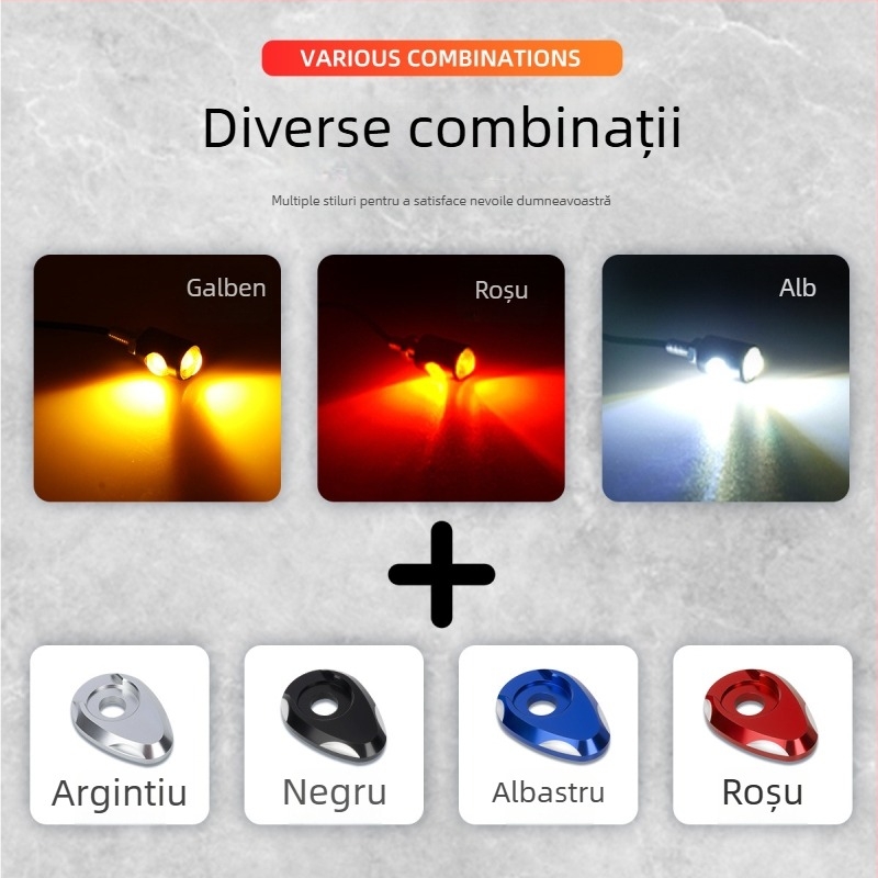 Semnalizare motocicletă LED cu placă de aluminiu, COB Eagle Eye, lampă dublă pentru numărul de înmatriculare