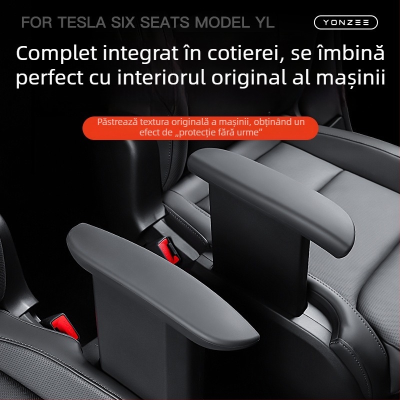 Acoperire din silicon pentru cotiera din al doilea rând al Tesla Model Y, versiune cu șase locuri