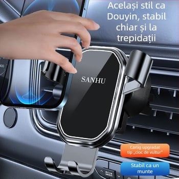 Suport auto pentru telefon pentru ventilația mașinii, cu senzor de gravitație — design triunghiular oglindit
