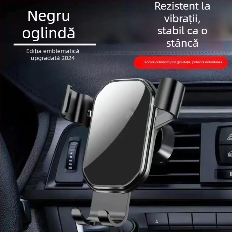 Suport auto pentru telefon pentru ventilația mașinii, cu senzor de gravitație — design triunghiular oglindit