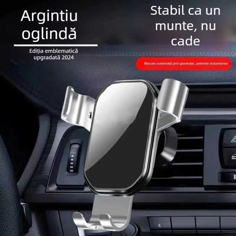 Suport auto pentru telefon pentru ventilația mașinii, cu senzor de gravitație — design triunghiular oglindit