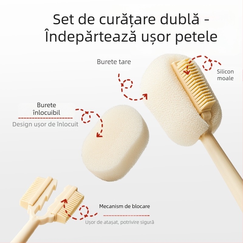 Perie de curățare pentru pahare cu mâner lung, perie pentru sticle și paie, burete pentru spălat pahare