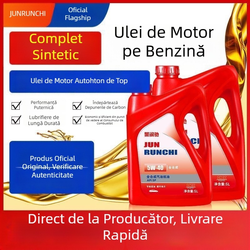 Jurunchi ulei sintetic complet pentru motoarele pe benzină – lubrifiere, protecție împotriva uzurii, răcire, anti-oxidare, indice de viscozitate înalt, curățenie ridicată, durată lungă de utilizare, destinație generală