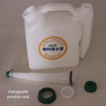 Sticlă de amestecare a uleiului pentru motoare în doi timpi, rapoarte 50:1 și 25:1, capacitate 5 L