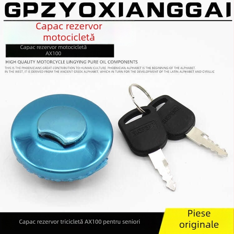 AX100 Triciclu: Capac rezervor și Lacăt pentru Cutia Longxin