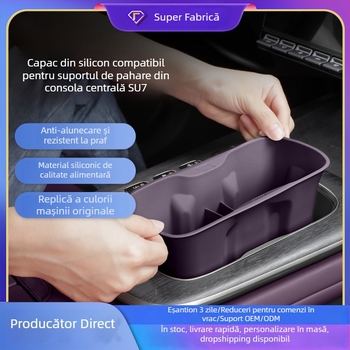 Covoraș din silicon pentru suportul de băuturi din consola central Xiaomi Su7Yu7 – antiderapant, amortizează șocuri, rezistent la uzură, spațiu de depozitare auto