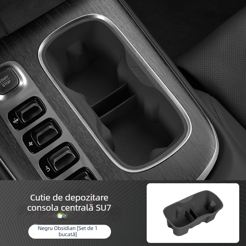 Covoraș din silicon pentru suportul de băuturi din consola central Xiaomi Su7Yu7 – antiderapant, amortizează șocuri, rezistent la uzură, spațiu de depozitare auto