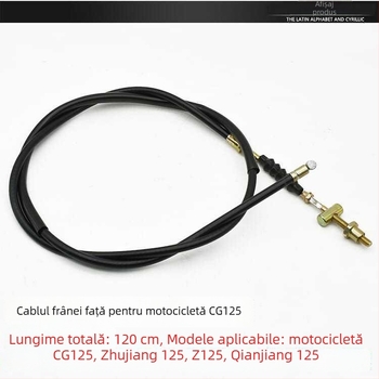 Set cabluri CG125 Zhujiang ZJ: cablu de ambreiaj, accelerație, cablu vitezometru, tacometru și frână, compatibil cu Qianjiang Happiness