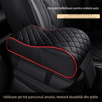 2025 Noul model Pernă centrală din piele pentru mașină, cu spumă de memorie îngroșată, suport pentru cot
