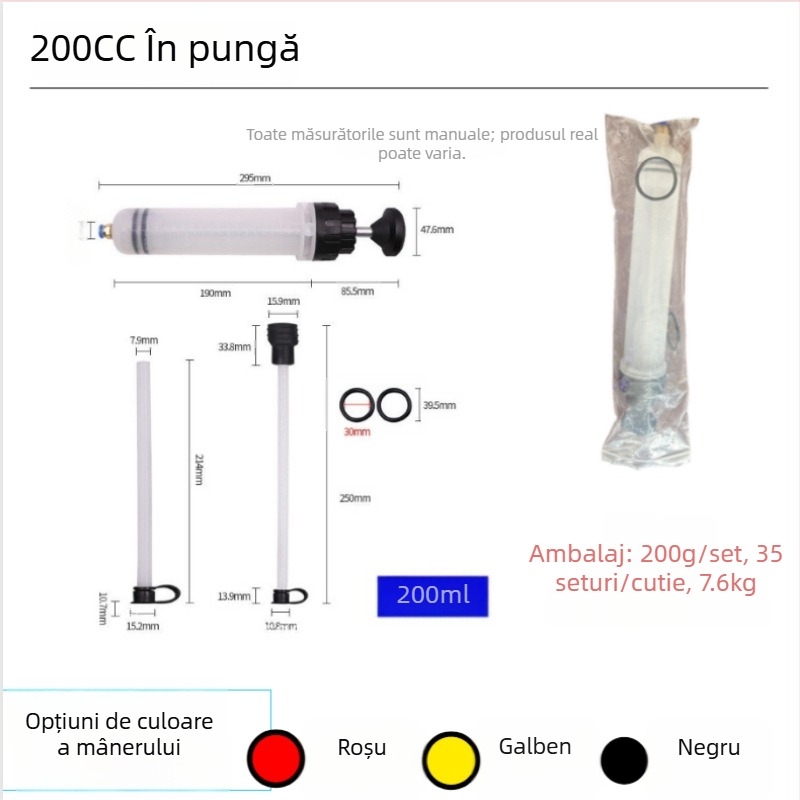 Siringă manuală de extracție a uleiului pentru mașină, unealtă mare pentru schimbul de ulei, aspirator pentru kerosen și motorină