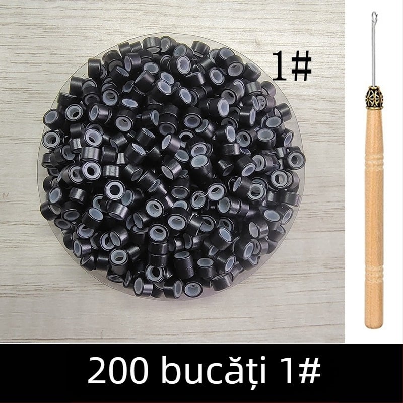 Inel Nano 2,5 mm pentru extensii de păr, inel din cupru, inel mic pentru extensii, 200 bucăți pe flacon
