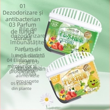 Cutie dezodorizantă pentru frigider cu cărbune activ – parfum piersică albă, eliminator de mirosuri