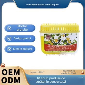 Cutie de deodorant pentru frigider cu cărbune activ, design bicolor, antibacterian, purificator de aer, prevenire a amestecării mirosurilor