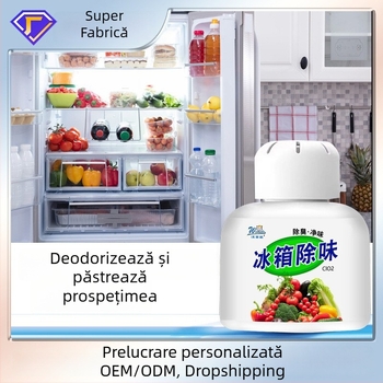 Deodorant pentru frigider cu cărbune activ, curățare și eliminare a mirosurilor pentru frigider și congelator, cu aromă de lămâie, pachet 150 de bucăți