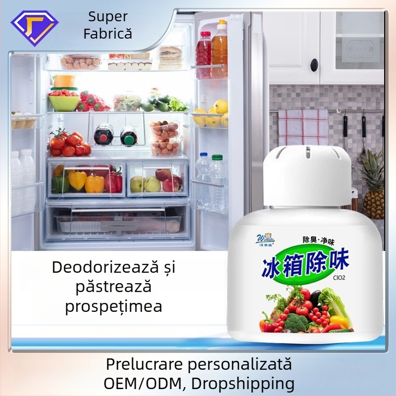 Deodorant pentru frigider cu cărbune activ, curățare și eliminare a mirosurilor pentru frigider și congelator, cu aromă de lămâie, pachet 150 de bucăți