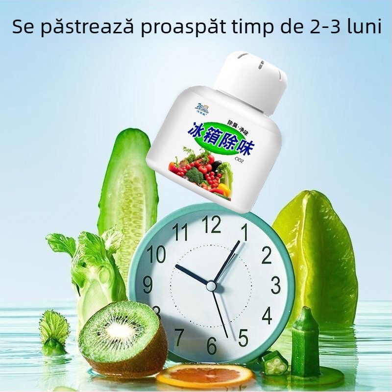 Deodorant pentru frigider cu cărbune activ, curățare și eliminare a mirosurilor pentru frigider și congelator, cu aromă de lămâie, pachet 150 de bucăți