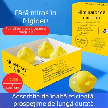Quanyao Înlăturător de mirosuri pentru frigider — Purificator pentru frigider și congelator, elimină mirosurile