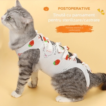 Îmbrăcăminte de recuperare postoperatorie pentru pisici, protecție împotriva linsului