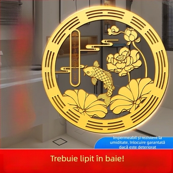 Autocolant de perete impermeabil cu lotus și koi pentru baie și bucătărie