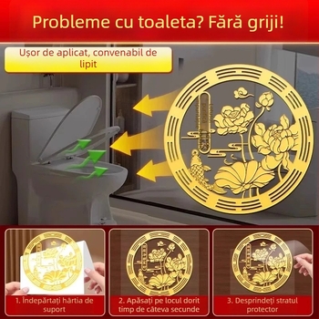 Autocolant de perete impermeabil cu lotus și koi pentru baie și bucătărie
