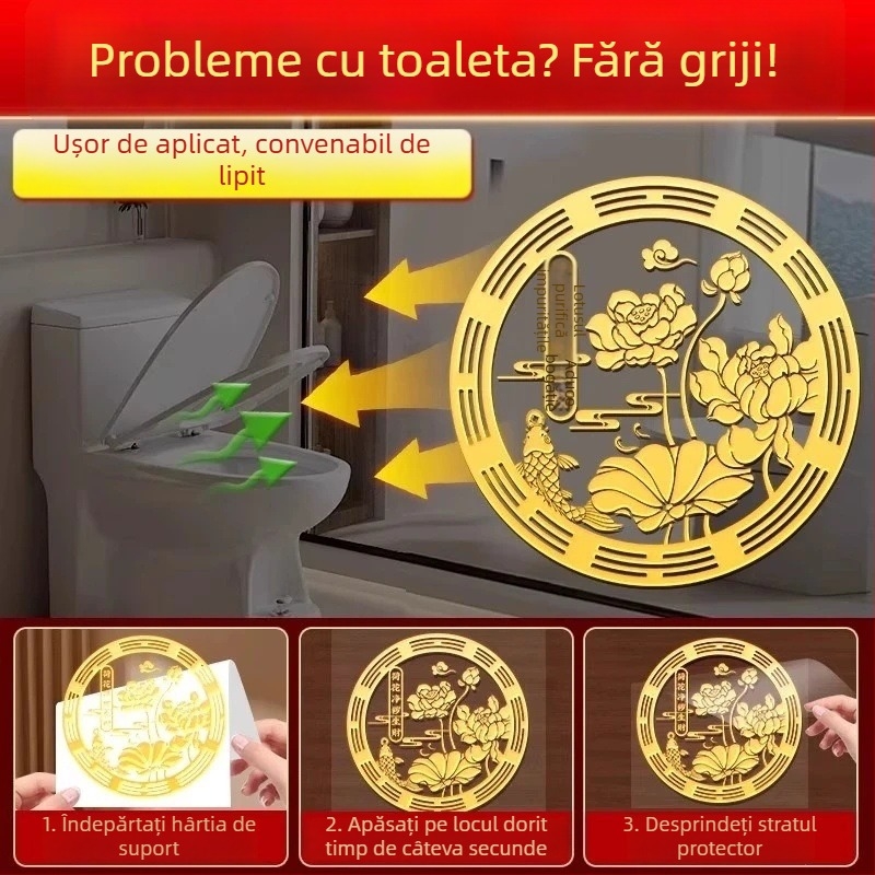 Autocolant de perete impermeabil cu lotus și koi pentru baie și bucătărie