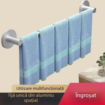 Bară de prosoape din Space aluminiu pentru baie, tijă prelungită