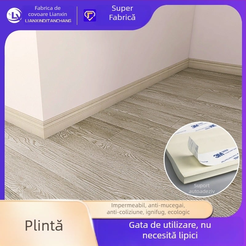 Plintă din plastic autoadezivă, îngroșată, design minimalist, protecție pentru colțuri și margini pentru bebeluși